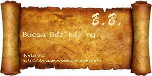 Bucsa Bökény névjegykártya